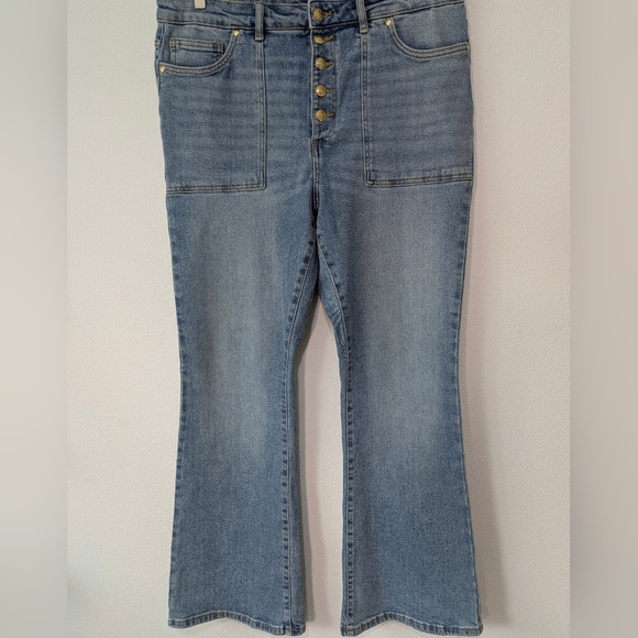 Michael Kors Denim - Michael Kors Women's Selma Flare High Rise Blue Jeans Slim Through Hip Sz 14